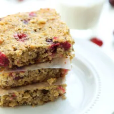Gluten-free Almond Oat Cranberry Bars