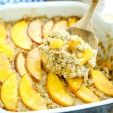 Peach Baked Oatmeal (Easy + Healthy!)