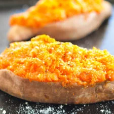 Rosemary and thyme twice baked sweet potatoes