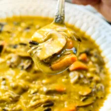Vegan Mushroom Wild Rice Soup