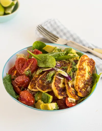 Grilled Haloumi Couscous Salad