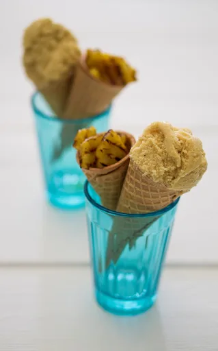 Grilled Pineapple and Coconut Sherbet