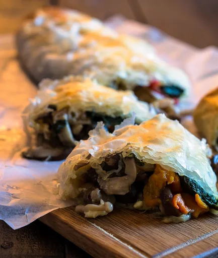 Mushroom Phyllo Roll