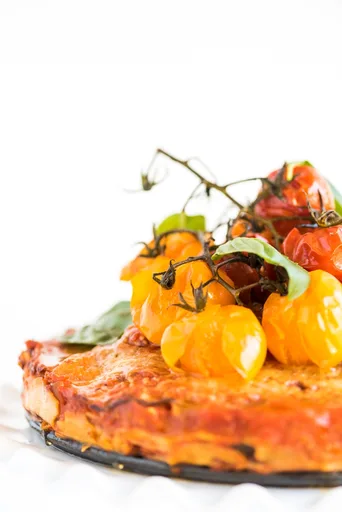 Tomato and Basil Savoury Crepe Cake