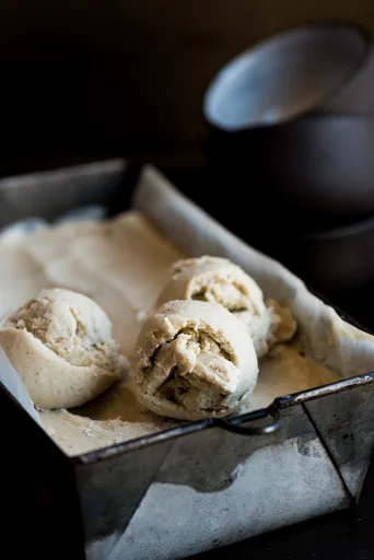 Helado vegano de plátano asado
