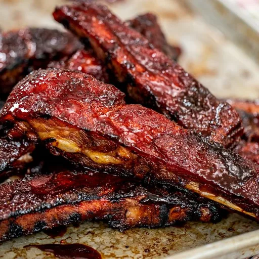 Costillas de cerdo ahumadas, crujientes y glaseadas