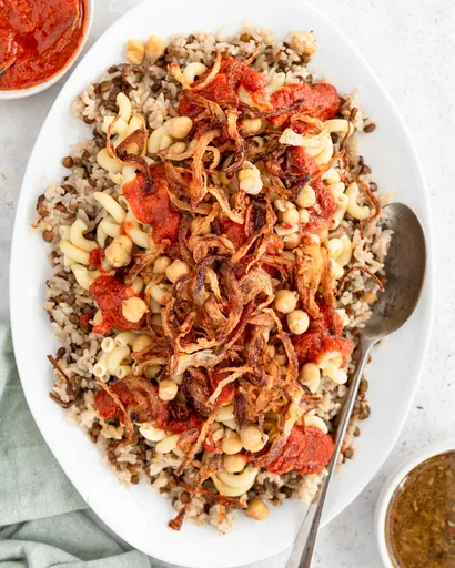 Authentic Koshari (Egyptian Rice, Lentils & Pasta)