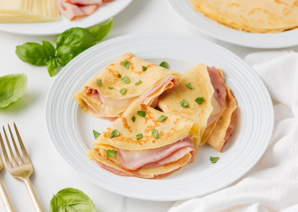 Ham and Cheese Crepes