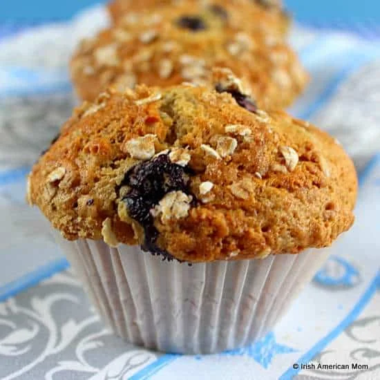 Blueberry Banana Oatmeal Muffins