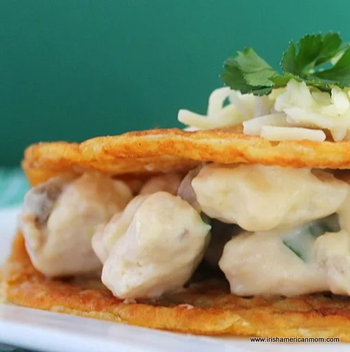 Creamy Chicken And Mushroom Stuffed Boxty