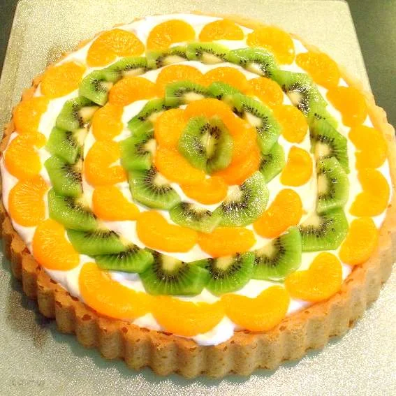 Flan irlandés de nata y fruta