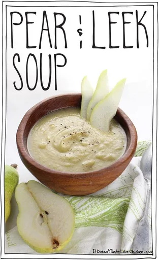 Sopa de pera y puerro