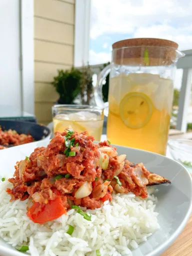 Arroz con Carne de Ternera Estilo Jamaicano