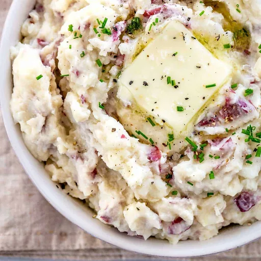 Puré de patatas rojas