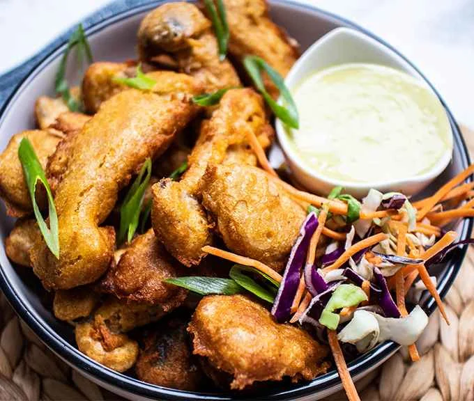 Beer-Battered King Trumpet Mushrooms