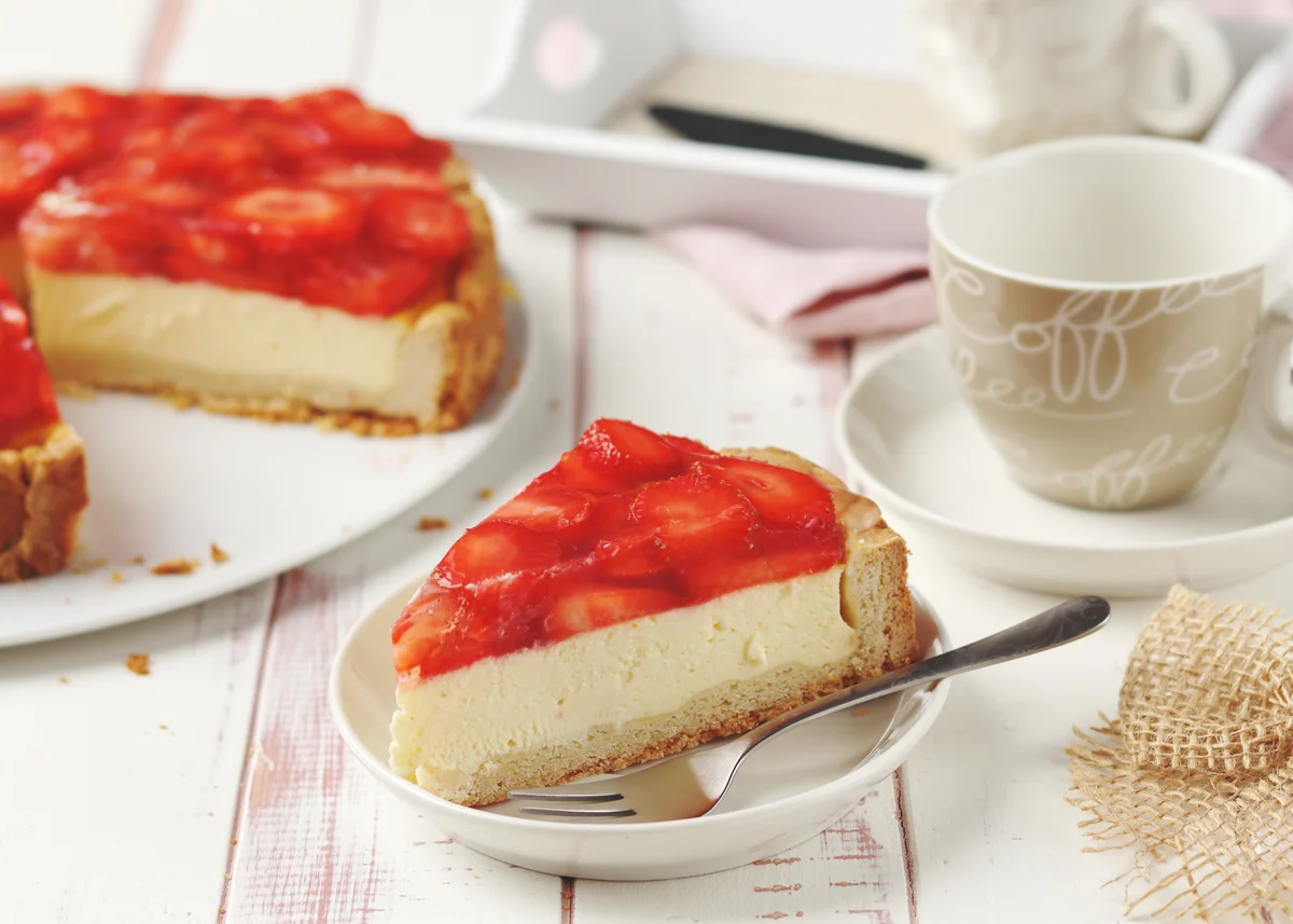 Käsekuchen mit Erdbeeren