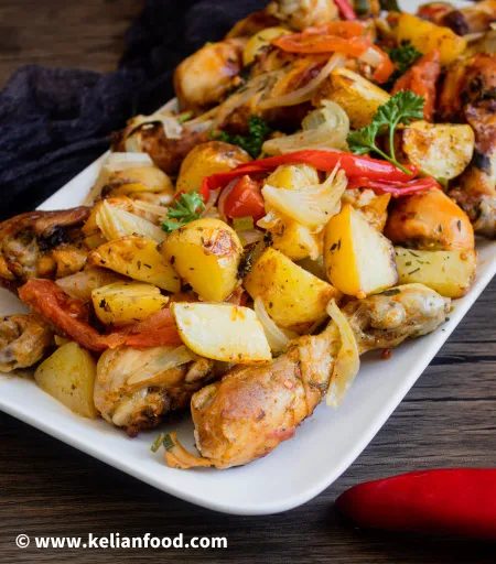 Receta de pollo asado al horno con patatas