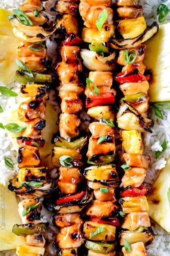 Brochetas de Pollo con Piña