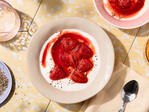 Fresas asadas al balsámico
