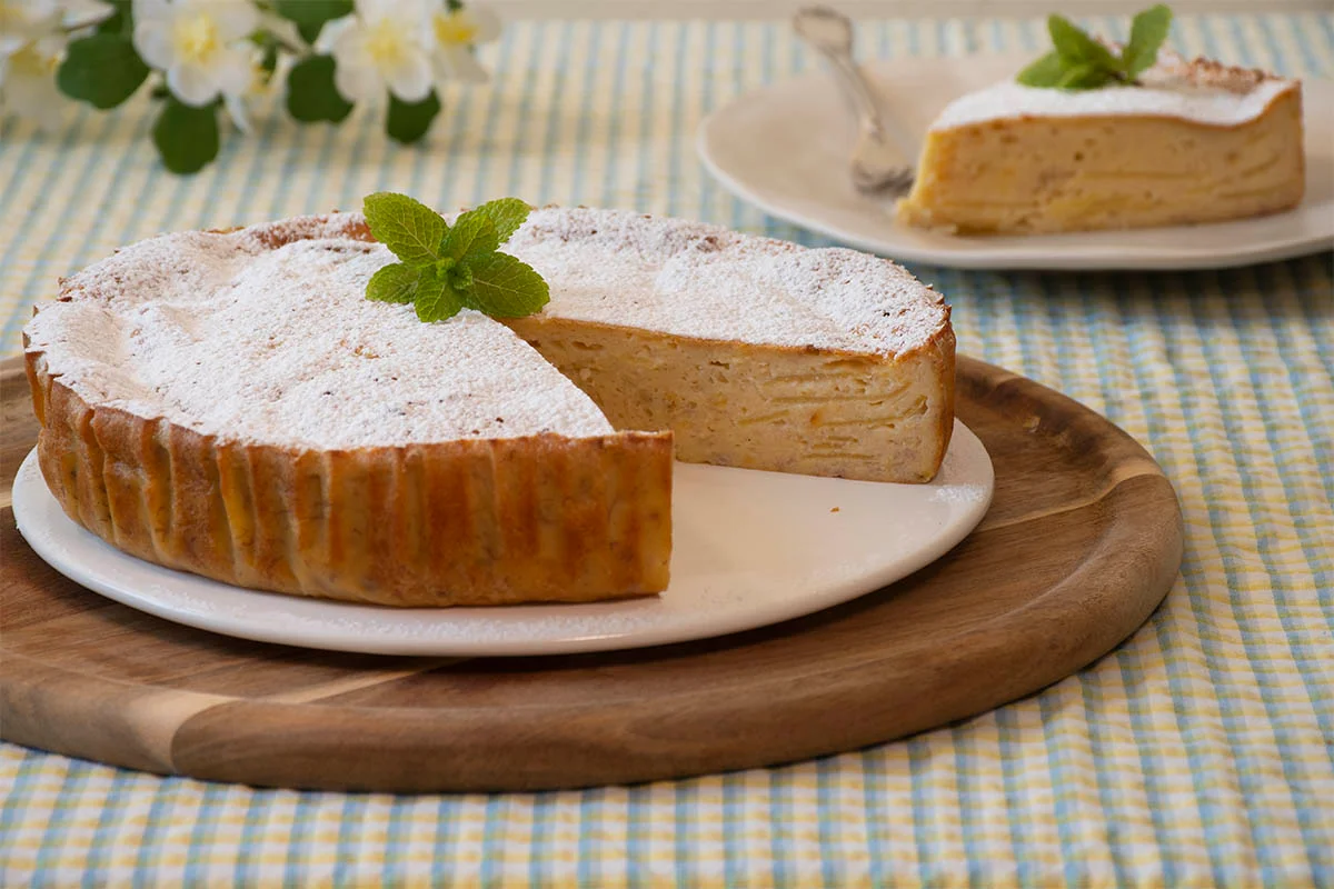 Tarta milhojas de manzana y platano. MUY FÁCIL.