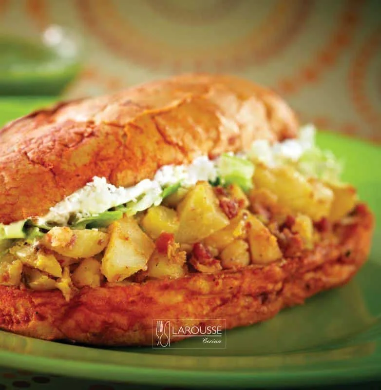 Potato and chorizo pambazos