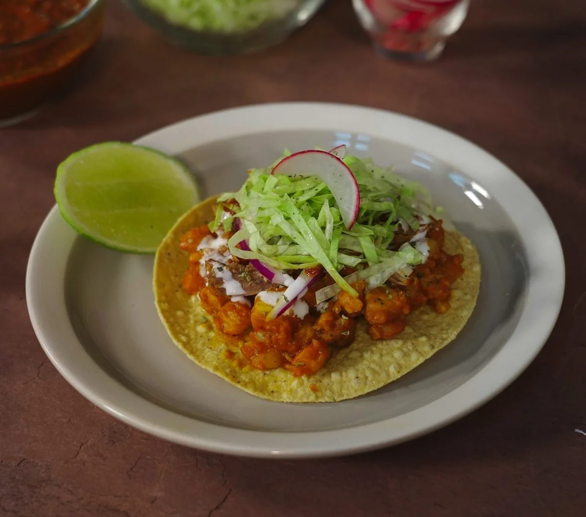 Tostada de pozole seco