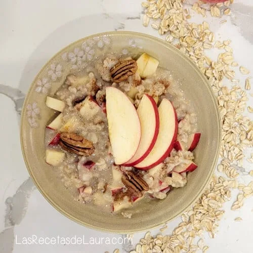 Avena con manzana y nuez