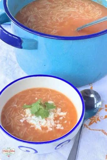 Sopa de fideo mexicana