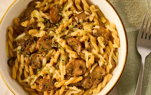Pasta con Cebolla Caramelizada