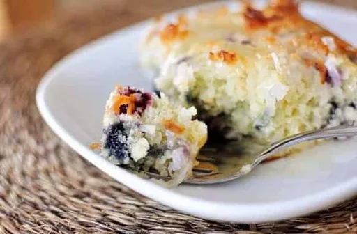 Blueberry Coconut Cake with Lemon Sauce
