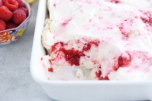 Heavenly Raspberry Cream Angel Food Cake Dessert