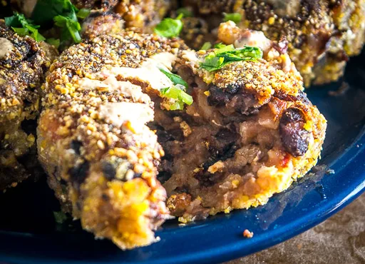 Black Bean and Rice Cakes with Chipotle Crema