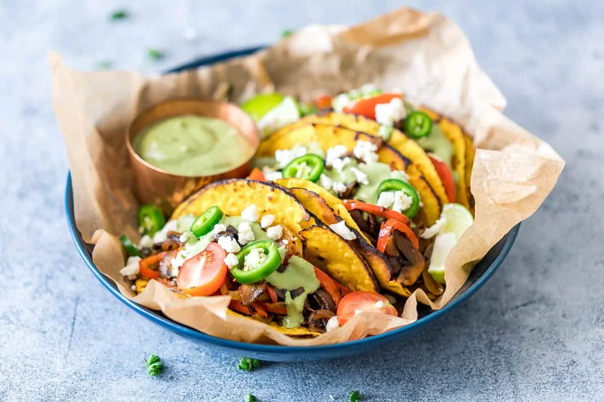 Vegetarian Portobello Mushroom Fajita Tacos