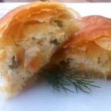 Phyllo-dough Rolls with Feta Cheese and Peppers Recipe