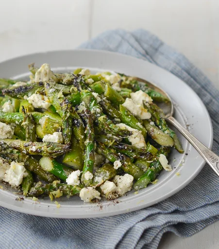 Grilled Asparagus Salad with Lemon & Feta