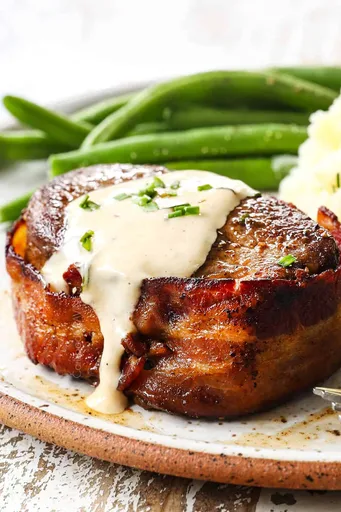 Filete miñón envuelto en tocino