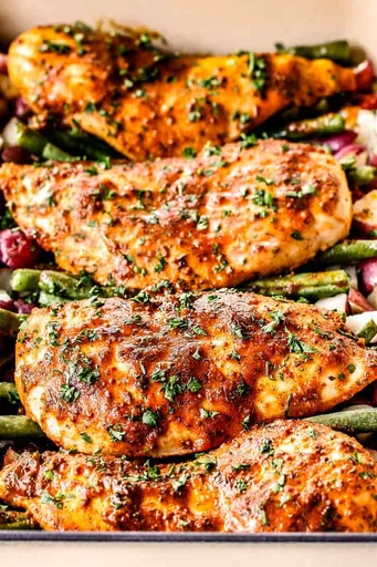 Pechuga de pollo con miel y mostaza