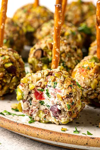 Mini Cheese Balls on a Stick