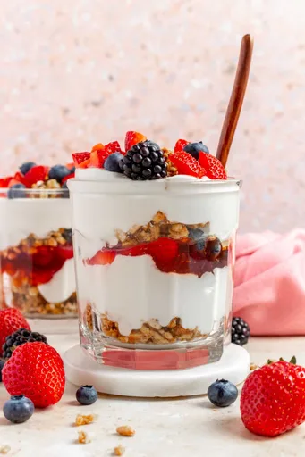 Receta de parfait de requesón batido