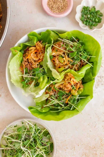 Firecracker Ground Chicken Lettuce Wraps Recipe