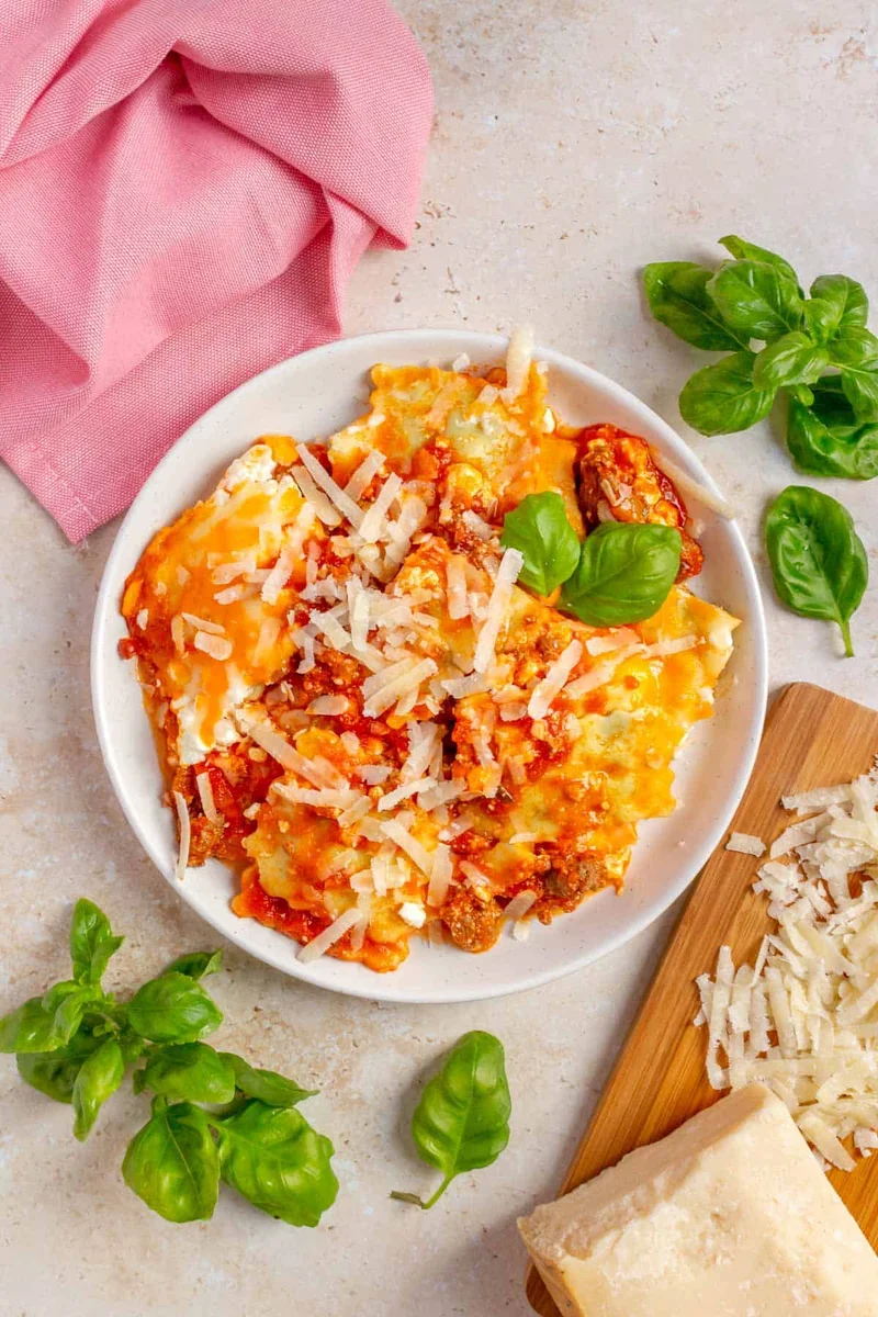 High Protein Cottage Cheese Ravioli Lasagna Recipe