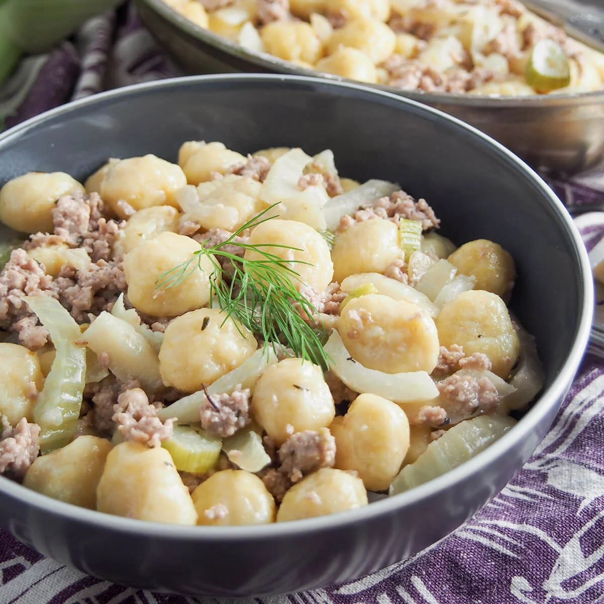Gnocchi with pork and fennel