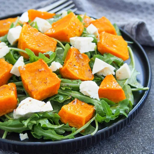 Roasted kabocha squash salad with feta