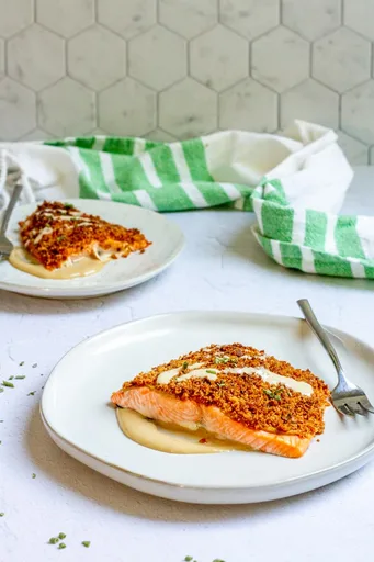 Salmón al horno con mostaza