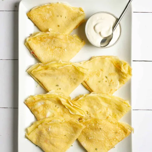 Crepes de salmón ahumado