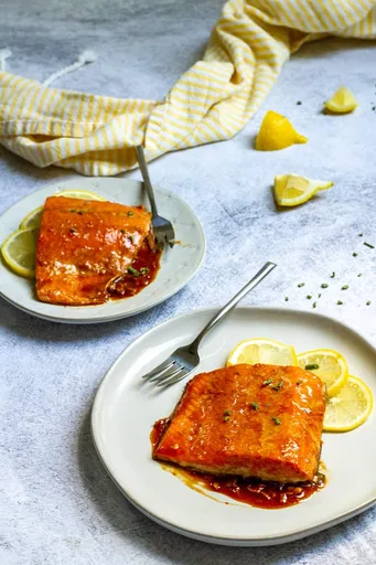 Salmón glaseado teriyaki