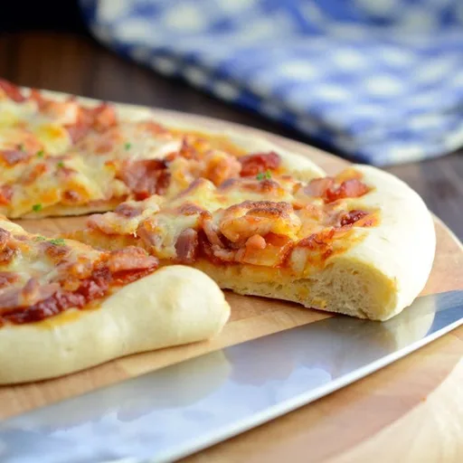 Pizza de pollo y beicon a la barbacoa