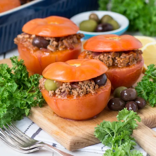 Tomates rellenos de cordero mediterráneo