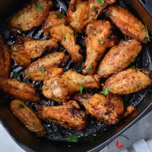 Alitas de pollo congeladas en freidora de aire