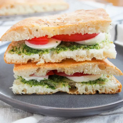 Sándwich de focaccia caprese